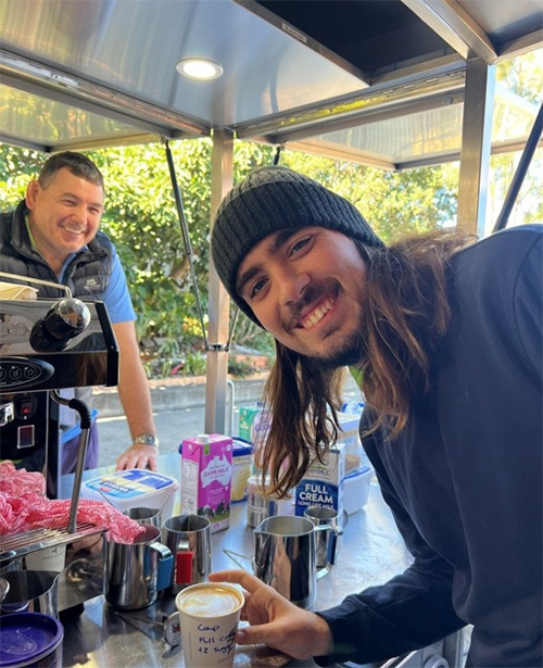 ORCA participants making coffees as they gain real life work experience