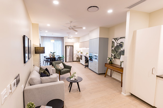 Open and spacious living area at disability accommodation in Murarrie, Brisbane