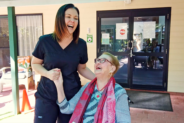 Nurse Bek with Pam in  Hopewell Hospice, free adult palliative care facility in the Gold Coast