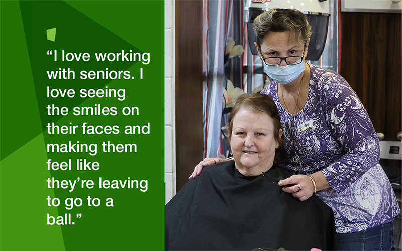 Hair saloon day at Anam Care residential aged care community