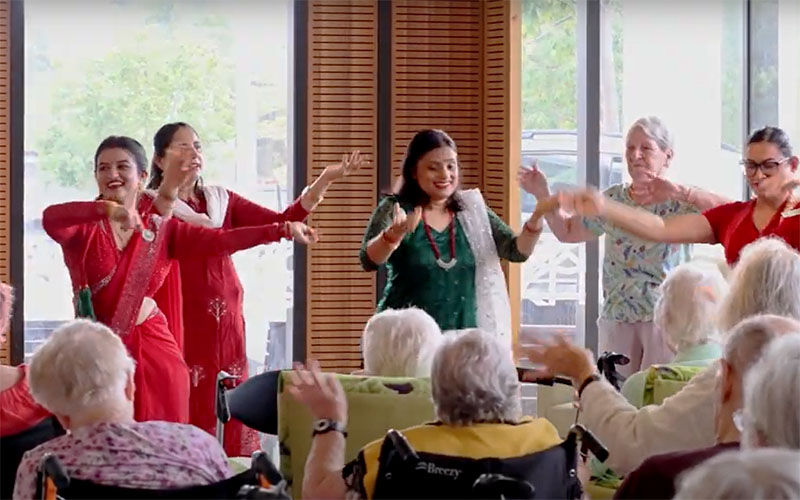 Nepalese dance at John Wesley Gardens aged care community