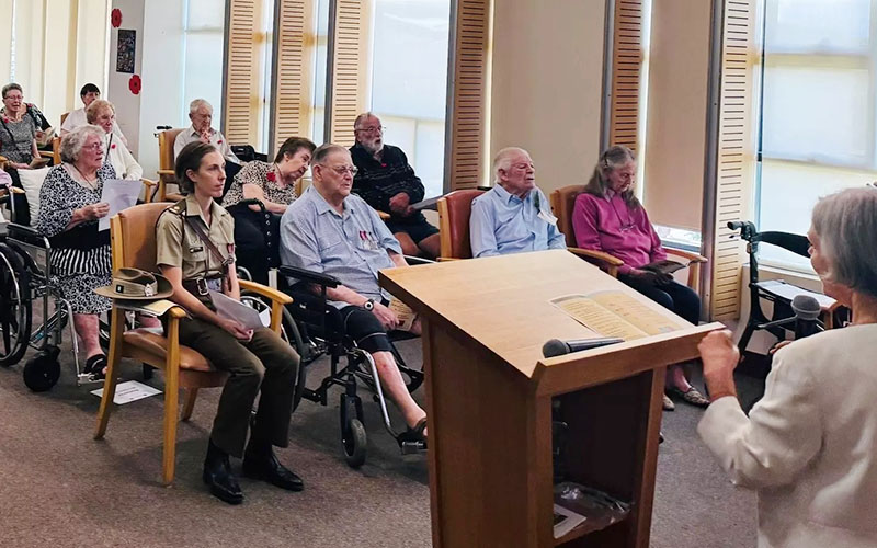 Anzac Day 2024 group gathering at Parkview Aged Care Community