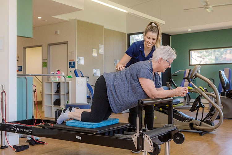 Rosemount Retirement Village - Retiree at physio session in Fulton Wellbeing Centre