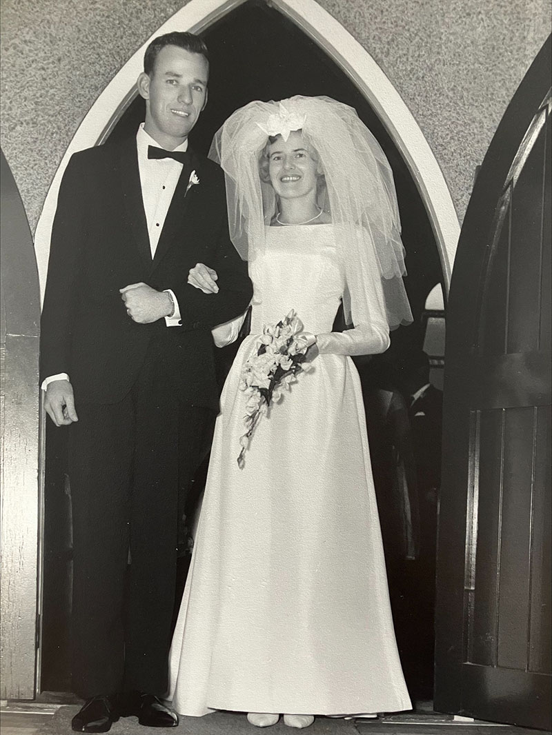Norm and Marjorie, residents of Rosemount Retirement Village, on their wedding day