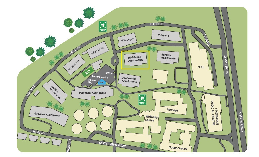 Map: Meleleuca Retirement Living Apartments