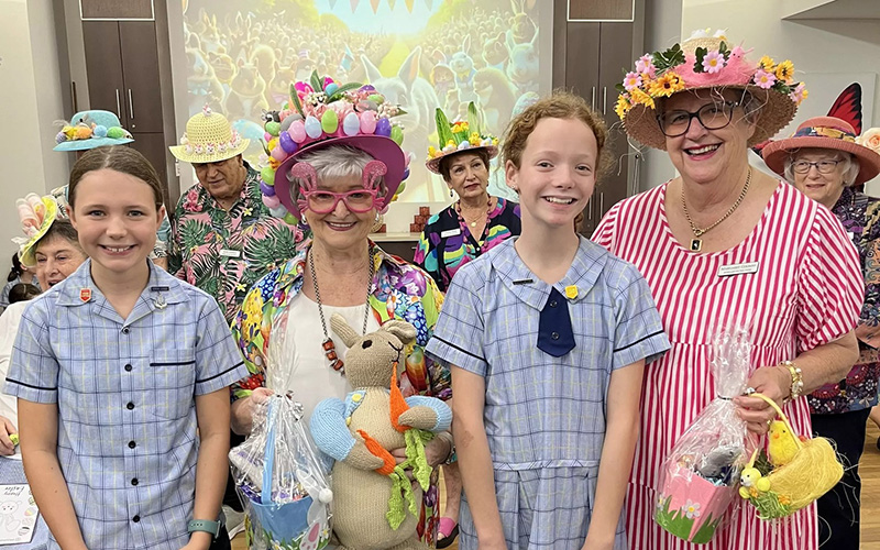 Children and residents of Wheller on the Park retirement village