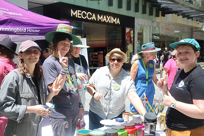 Wesley Arts live mural painting in Brisbane CBD