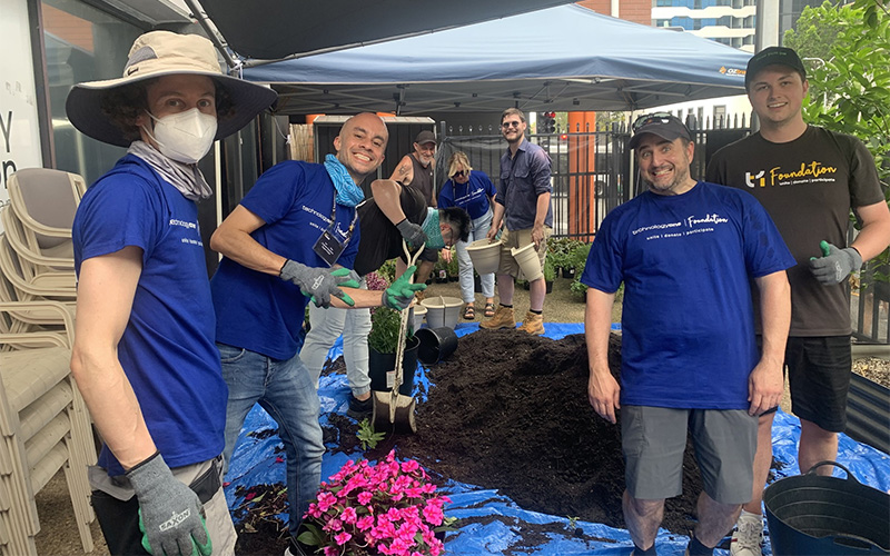 TechnologyOne volunteers at Brisbane Relief Hub in Fortitude Valley