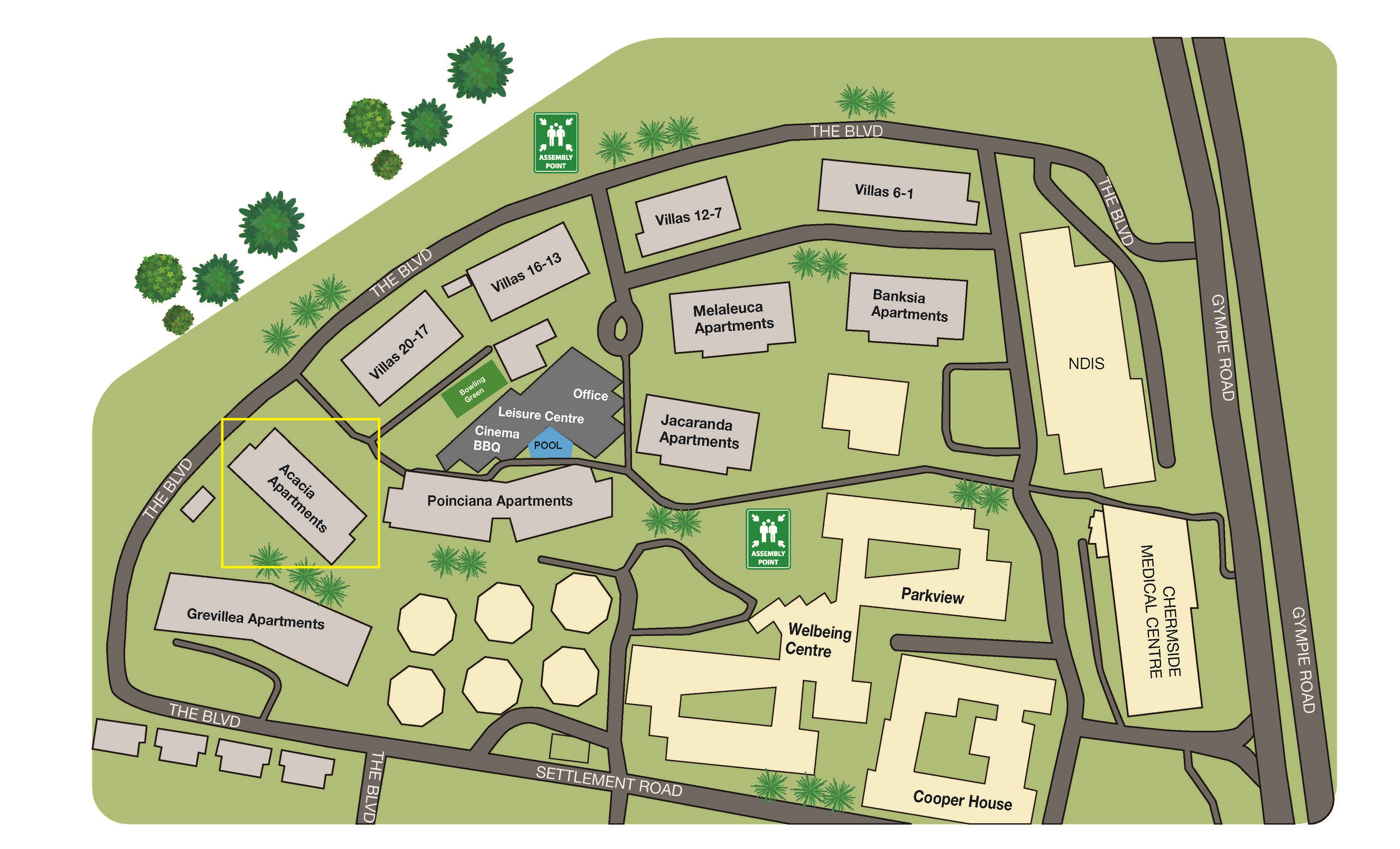 Wheller on the Park site map