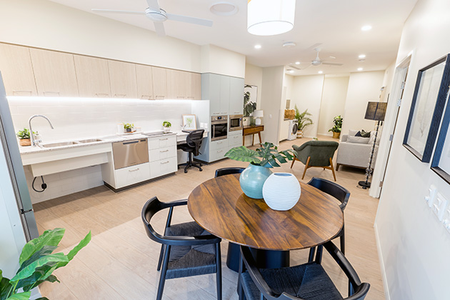 Open and spacious living area at disability accommodation in Murarrie, Brisbane